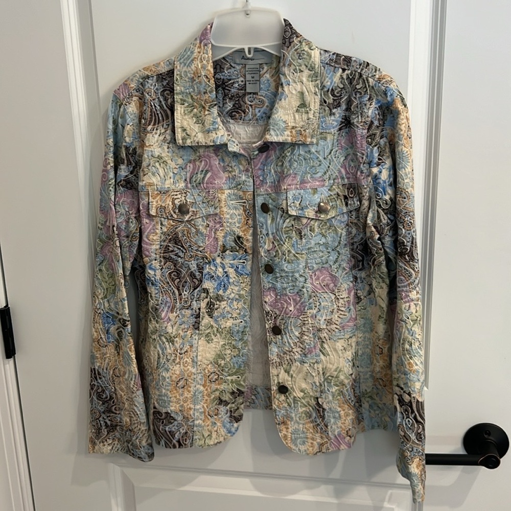 Analogy Vintage Jacket Embroidered Colorful New Size M